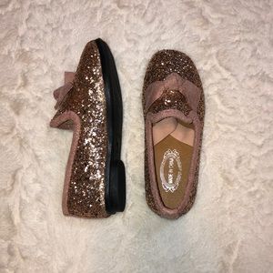 Pink glitter flats
